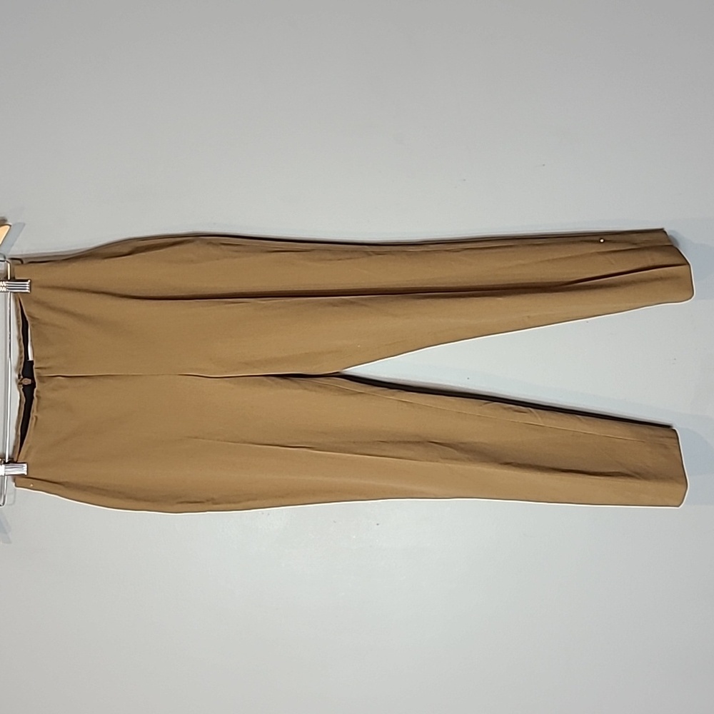 Lela Rose Tan High-Waist Tailored Pants